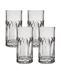 Corelle Premium Ocean Glassware Traze PST Highball Glasses (4-Pieces), 12-ounce, Dishwasher Safe
