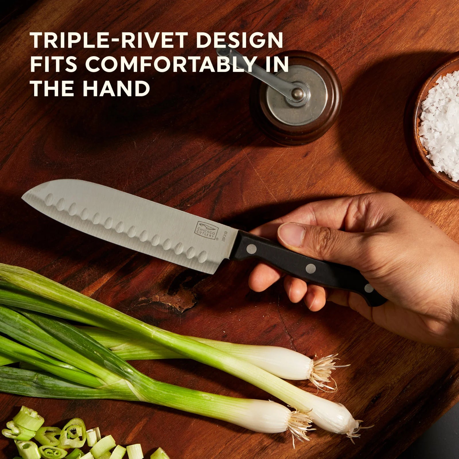 Corelle Premium Chicago Cutlery Essentials™ 2-piece Santoku / Partoku Knife Set - Image 5