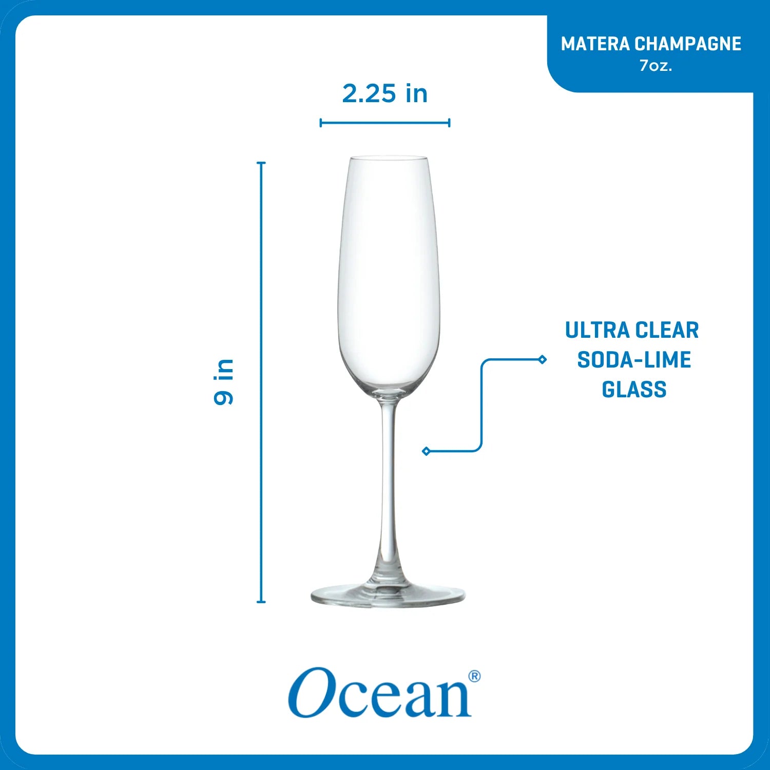 Corelle Premium Ocean Glass Matera Champagne Flutes (4-Pieces), 7-ounce, dishwasher safe - Image 6