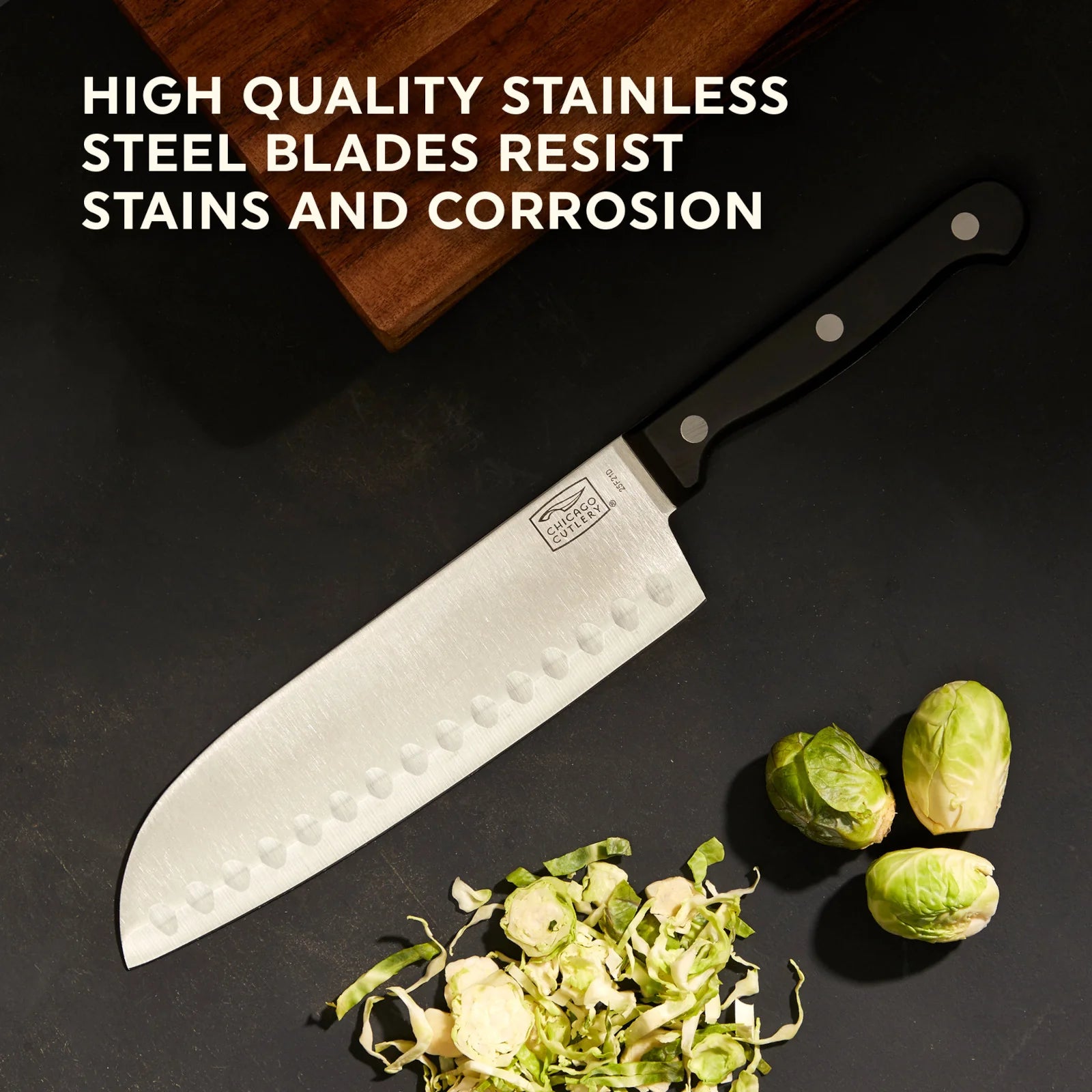 Corelle Premium Chicago Cutlery Essentials™ 2-piece Santoku / Partoku Knife Set - Image 4