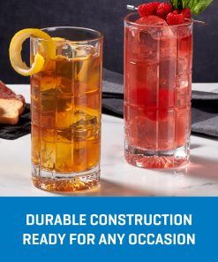 Alternative view of Corelle Premium Ocean Glass Traze FTR Highball Glasses (4-Pieces), 12-ounce, Dishwasher Safe