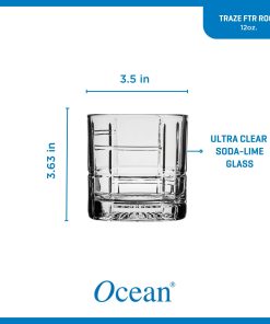 Alternative view of Corelle Premium Ocean Glass Traze FTR Rocks Glasses (4-Pieces), 12-ounce, Dishwasher Safe