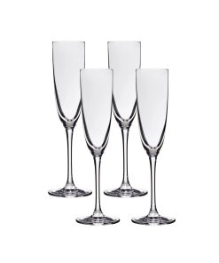 Corelle Premium Lucaris Tokyo Temptation Champagne Glasses (4-Pieces), 5-ounce, Dishwasher Safe, Lead-free Crystalline