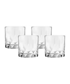 Corelle Premium Ocean Glass Cienna Rocks Glasses (4-Pieces), 12-ounce, dishwasher Safe