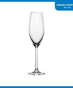 Alternative view of Corelle Premium Ocean Glass Sondria Champagne Flute Glasses (4-pieces), 7.25-ounce, Dishwasher Safe