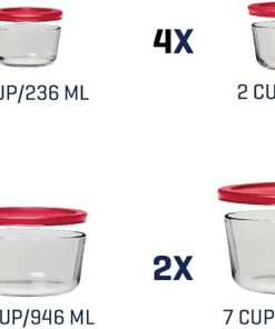 Alternative view of Corelle Premium Anchor Hocking 26 Piece Glass Storage Containers with Lids (13 Glass Food Storage Containers & 13 Red SnugFit Lids)