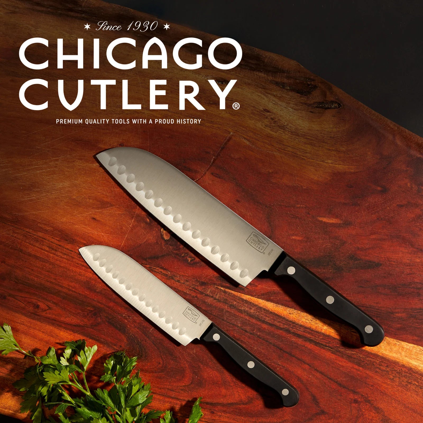 Corelle Premium Chicago Cutlery Essentials™ 2-piece Santoku / Partoku Knife Set - Image 2
