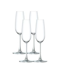 Corelle Premium Ocean Glass Matera Champagne Flutes (4-Pieces), 7-ounce, dishwasher safe
