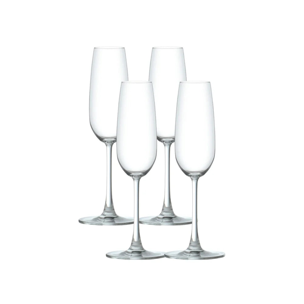 Corelle Premium Ocean Glass Matera Champagne Flutes (4-Pieces), 7-ounce, dishwasher safe